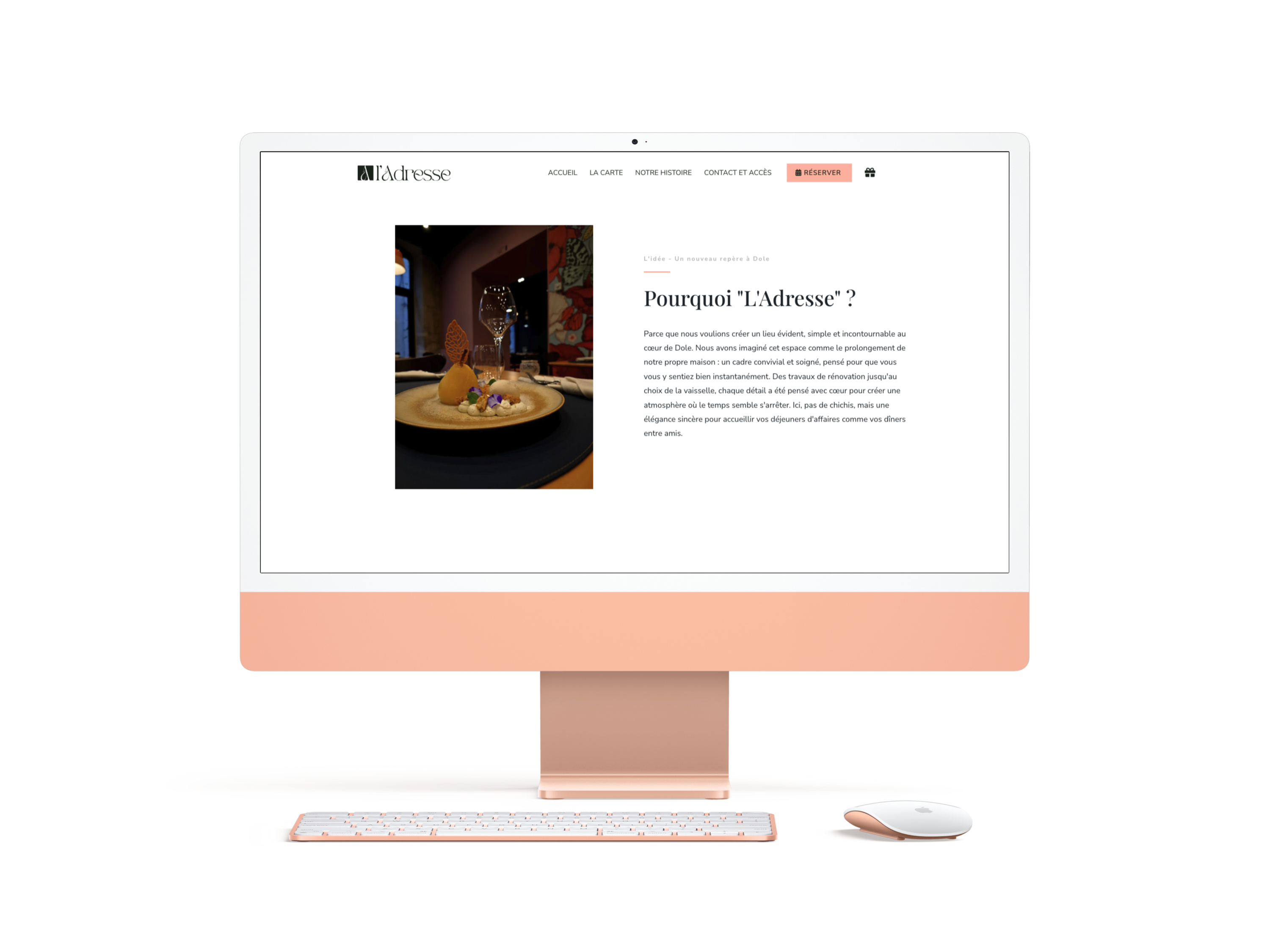 Page Notre Histoire du site L'Adresse